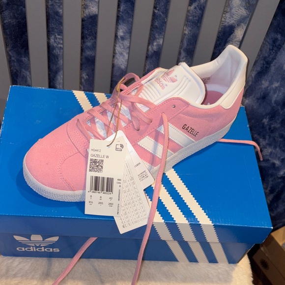 adidas Shoes - adidas Gazelle Soft Pink and White Sneakers